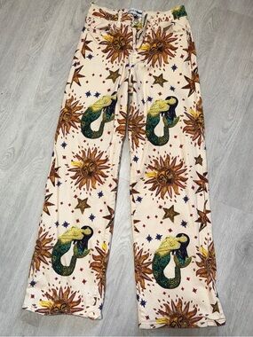 Mermaid print wide leg pants